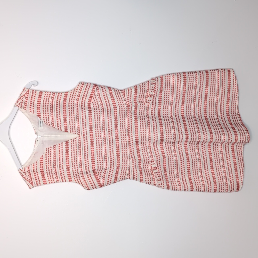 Cupcakes & Cashmere Women's 6 Coral Jacquard Print Sleeveless Fit & Flar…